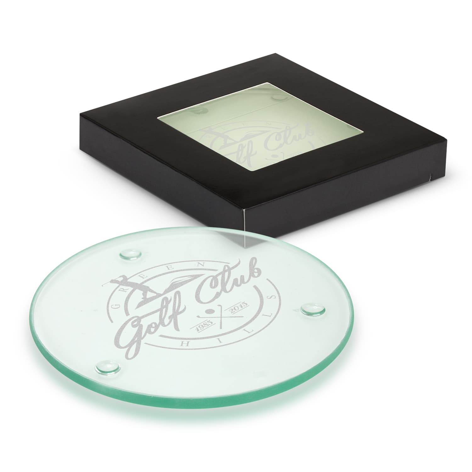 Venice Glass Coaster - Set of 2 - Round-Active Image