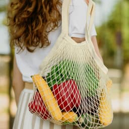 Cotton Mesh Foldaway Tote Bag - image 4