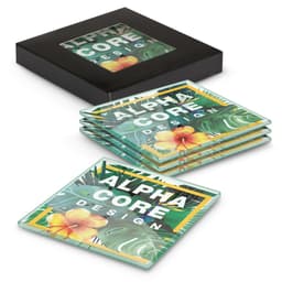 Venice Glass Coaster - Set of 4 - Square - Full Colour - image 2