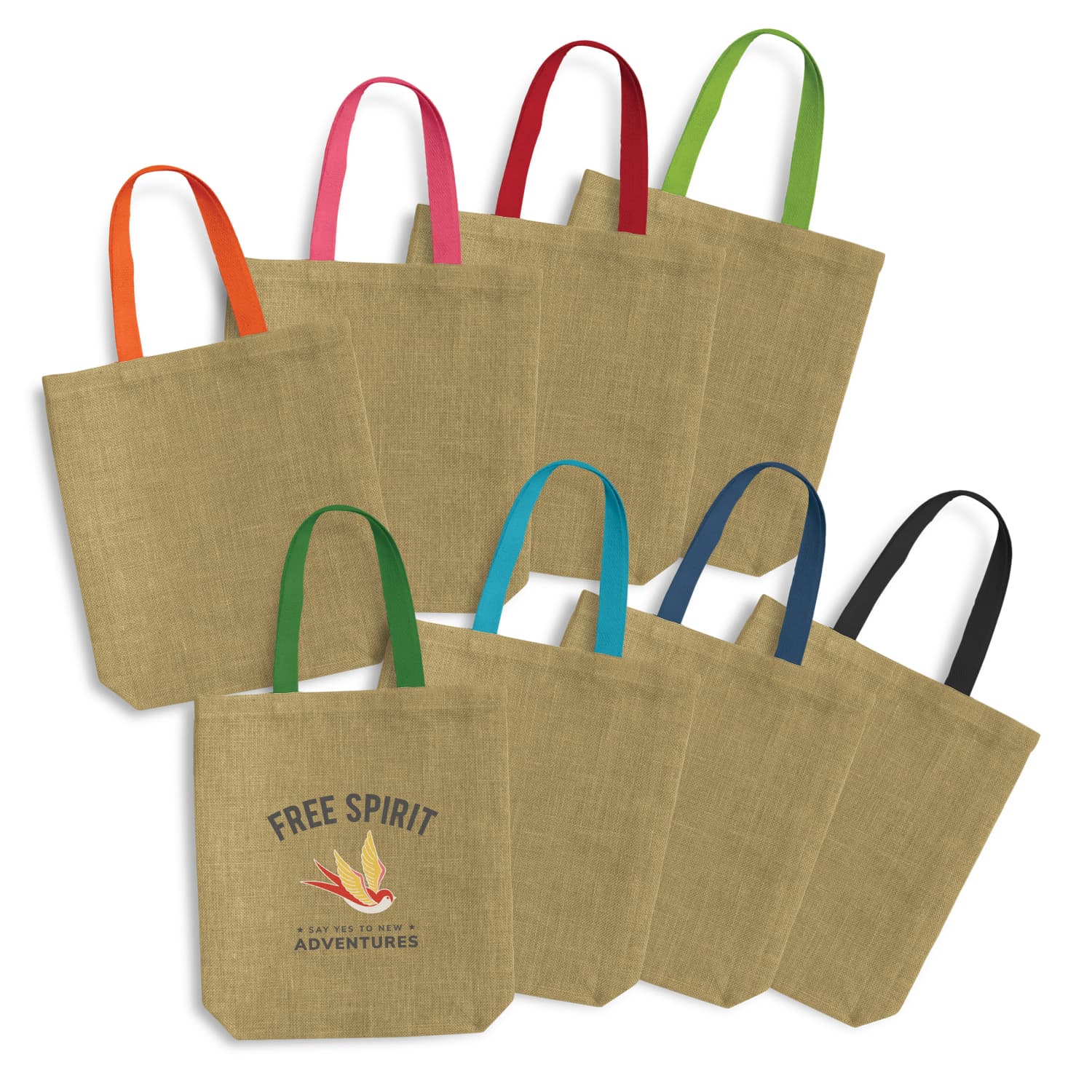 Thera Jute Tote Bag - Coloured Handles-Active Image