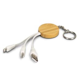 Bamboo Charging Cable Key Ring - Round - image 1