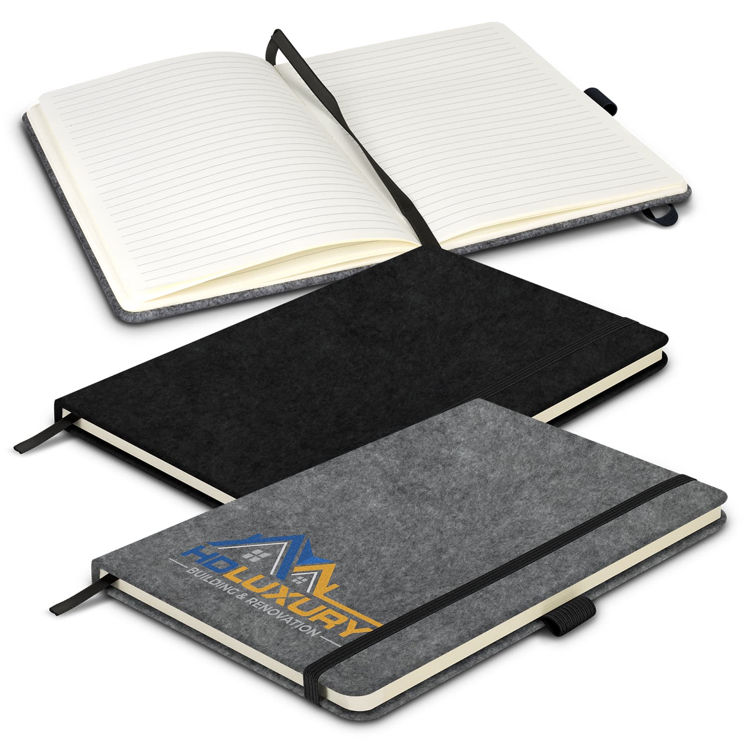 RPET Felt Hard Cover Notebook-Active Image