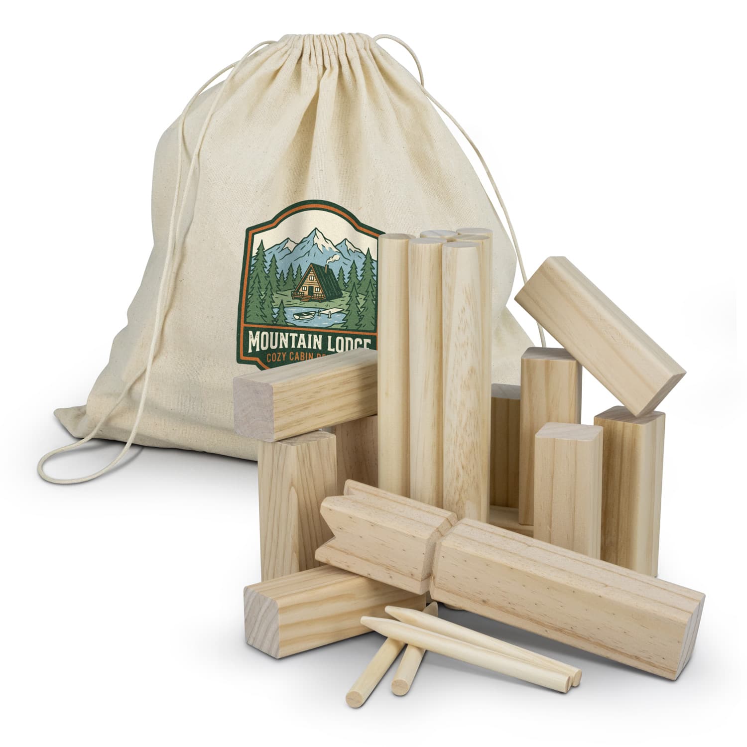 Kubb Wooden Game-Active Image
