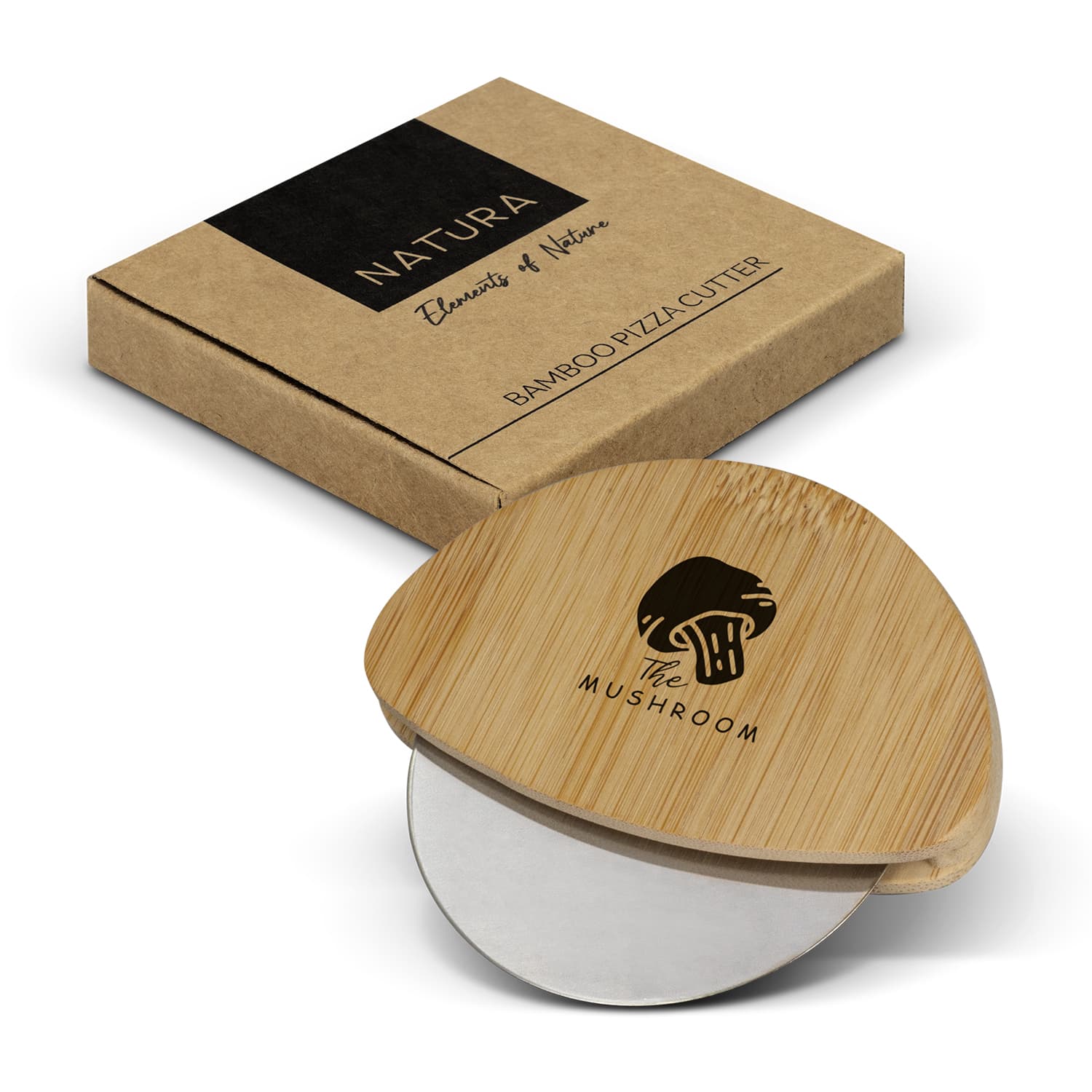 NATURA Bamboo Pizza Cutter-Active Image