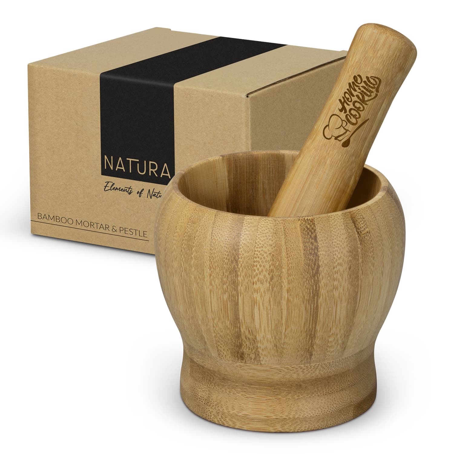 NATURA Bamboo Mortar and Pestle-Active Image