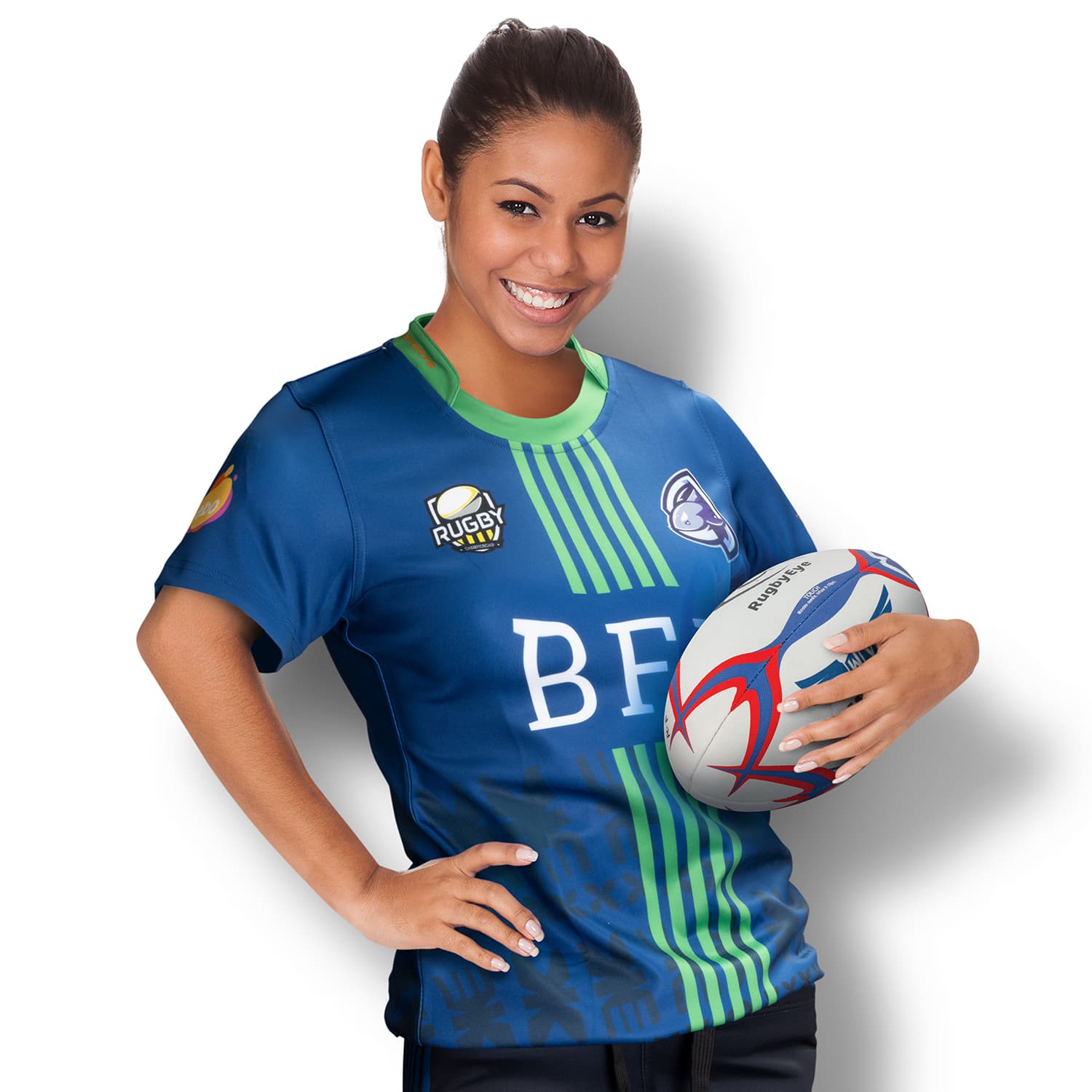 Custom Womens Rugby T-Shirt-Active Image