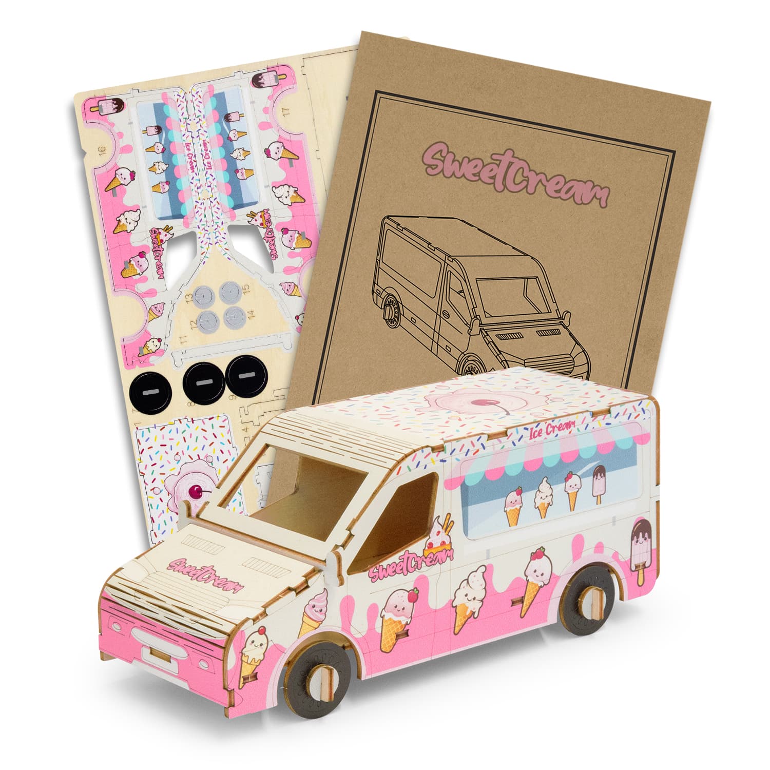 BRANDCRAFT Van Wooden Model-Active Image