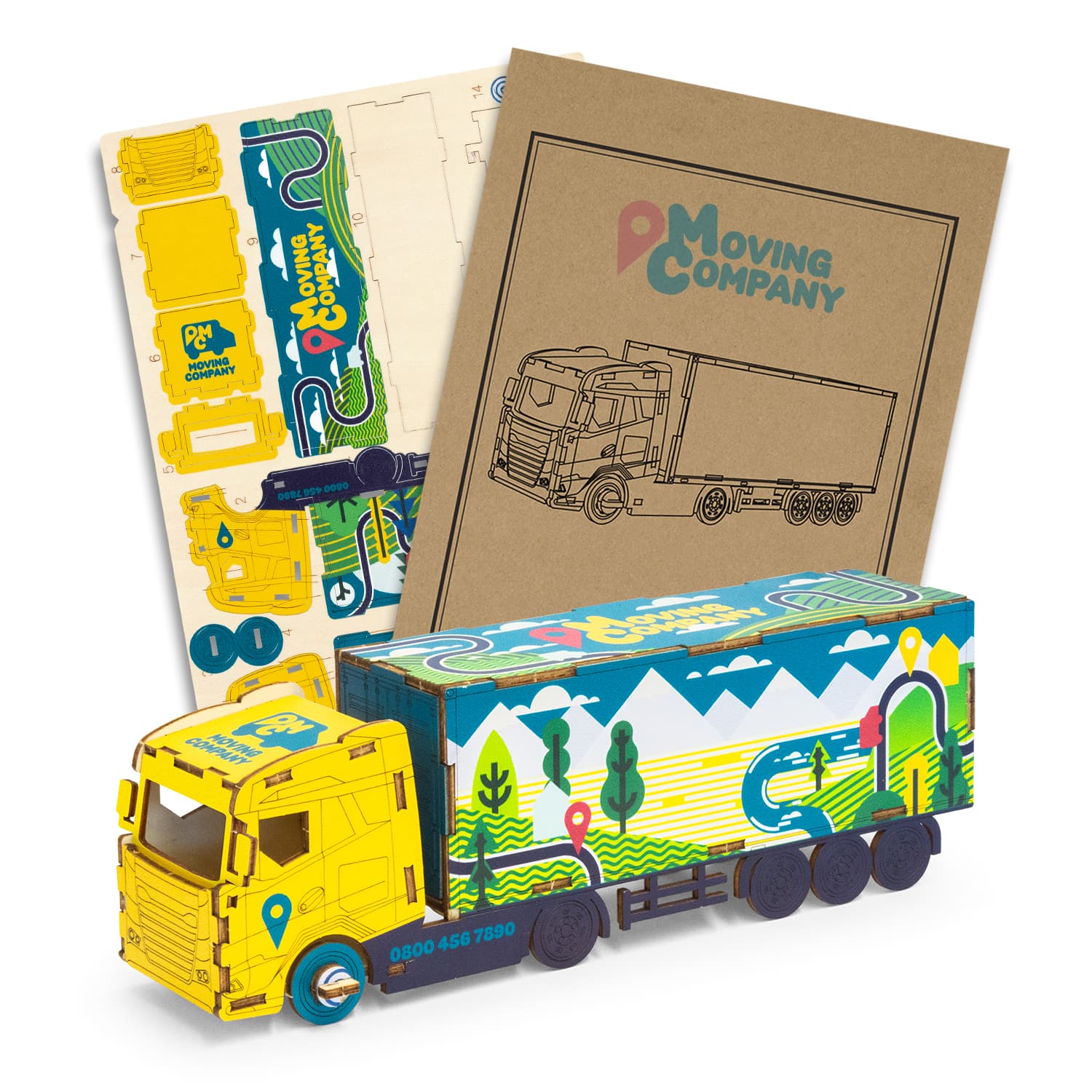 BRANDCRAFT Large Truck Wooden Model-Active Image