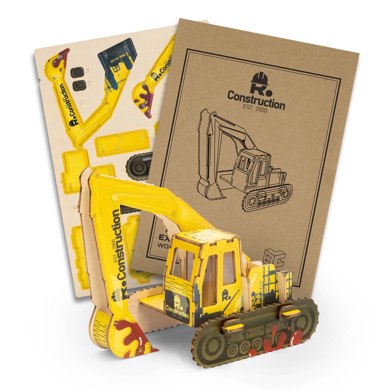 BRANDCRAFT Excavator Wooden Model-Active Image