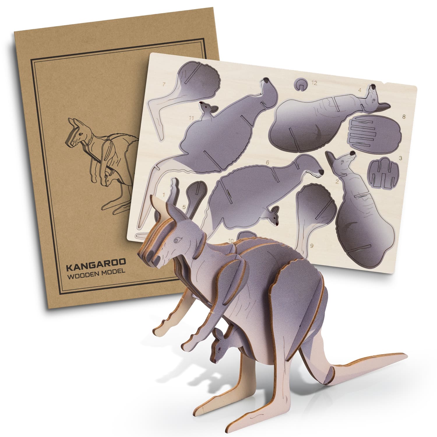 BRANDCRAFT Kangaroo Wooden Model-Active Image