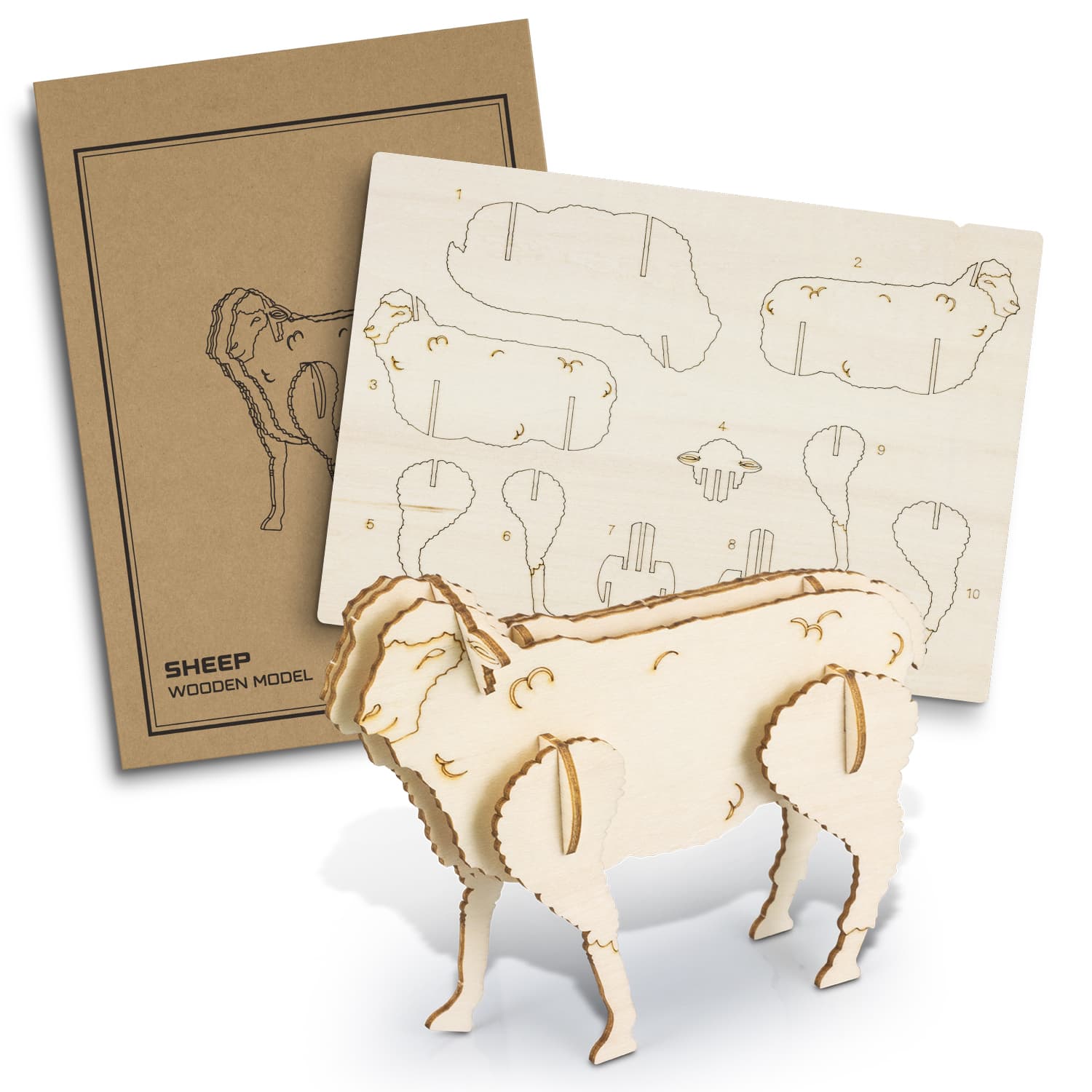 BRANDCRAFT Sheep Wooden Model-Active Image