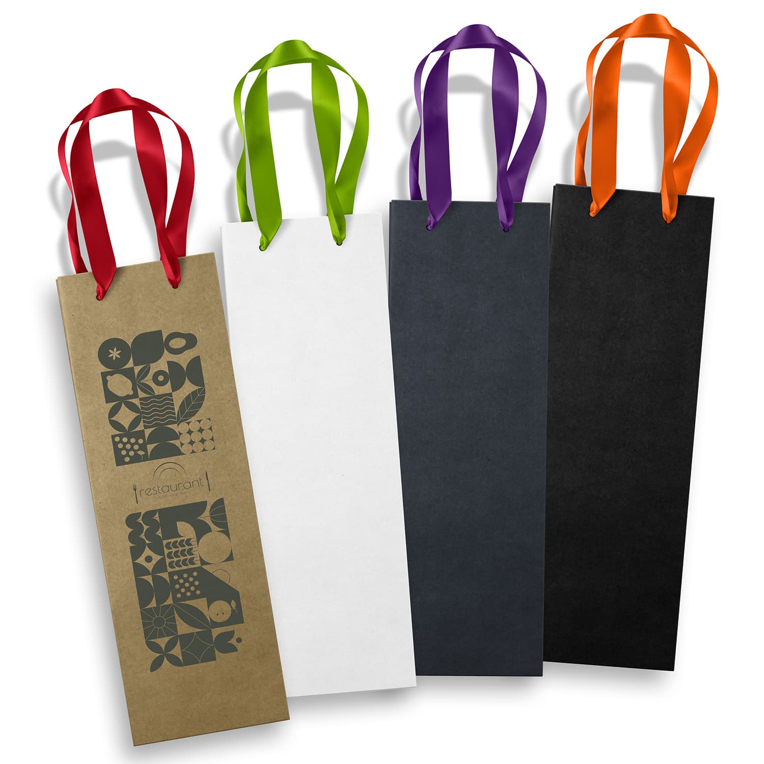 Champagne Ribbon Handle Paper Bag-Active Image
