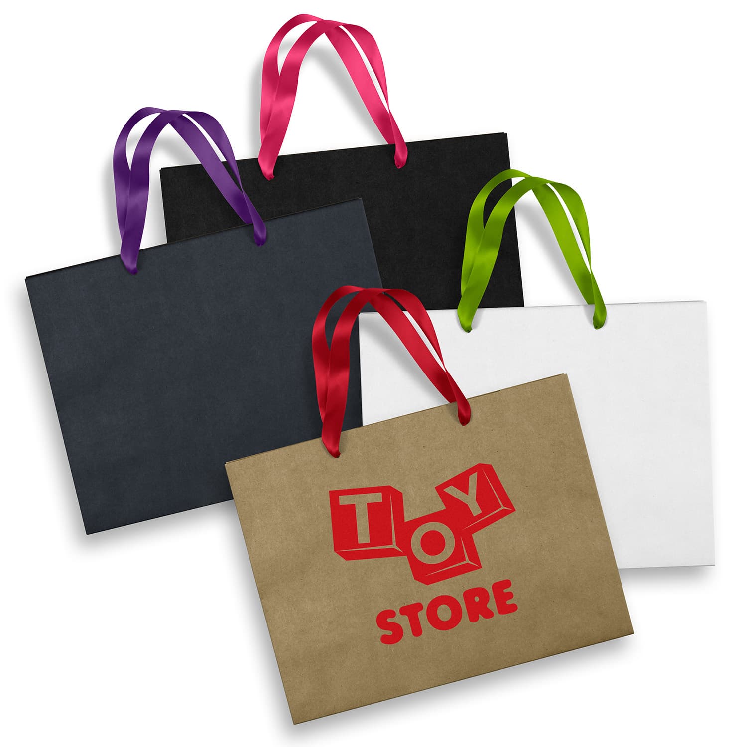 Large Ribbon Handle Paper Bag-Active Image