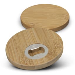 Bamboo Bottle Opener Coaster - Set of 2 - Round - image 3