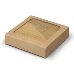Bamboo Bottle Opener Coaster - Set of 2 - Square - image 1