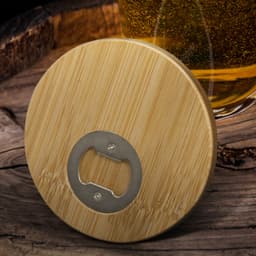 Bamboo Bottle Opener Coaster - Round - image 1