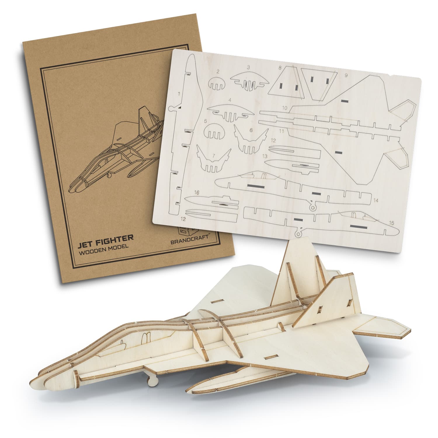 BRANDCRAFT Jet Fighter Wooden Model-Active Image