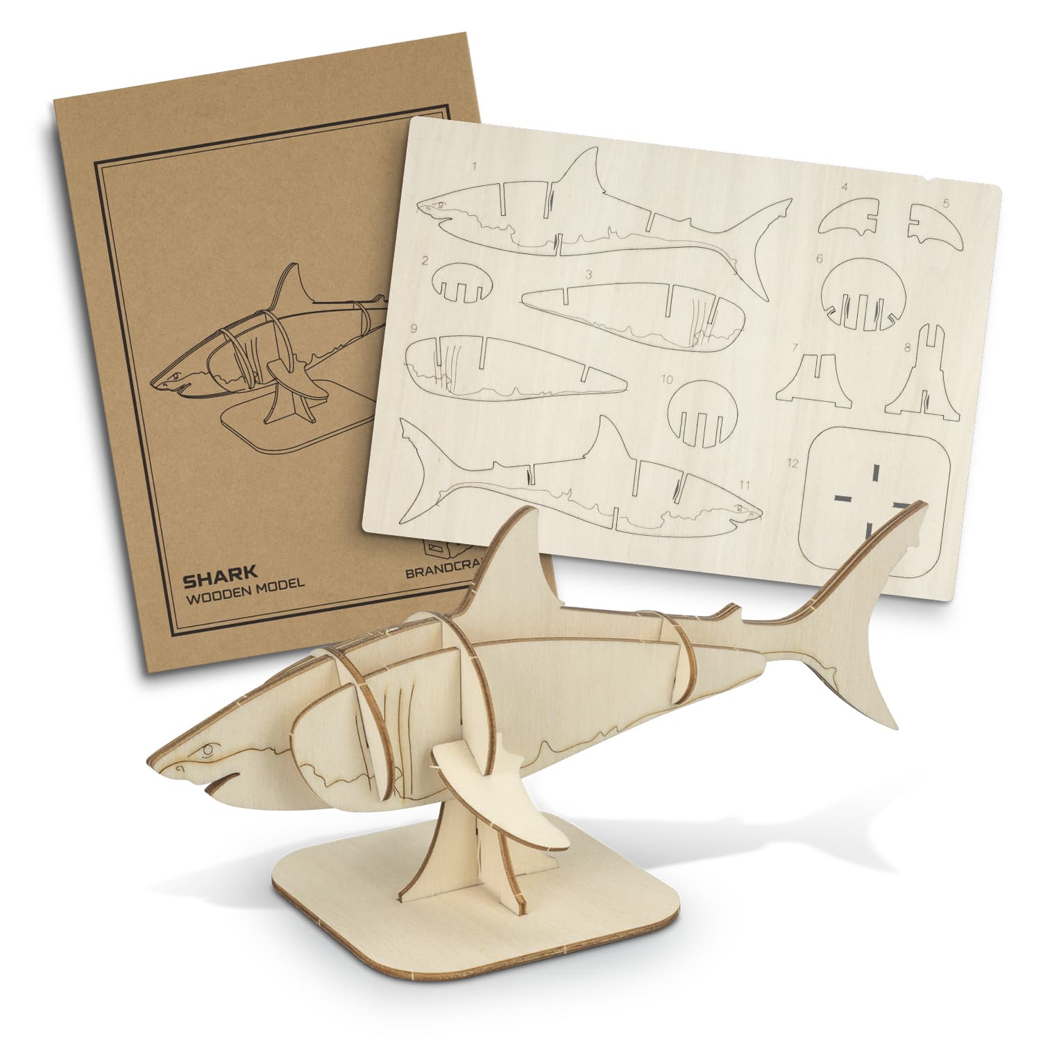 BRANDCRAFT Shark Wooden Model-Active Image