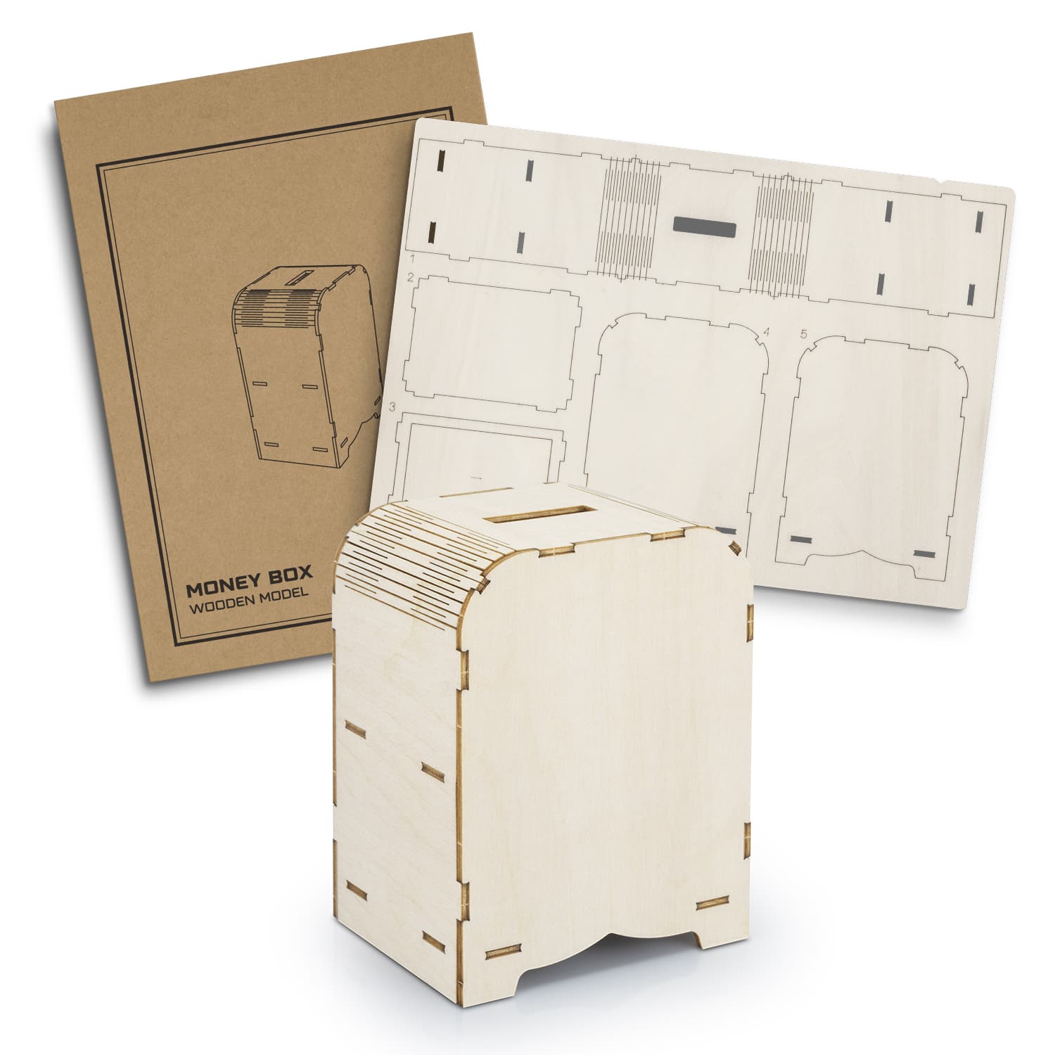 BRANDCRAFT Money Box Wooden Model-Active Image