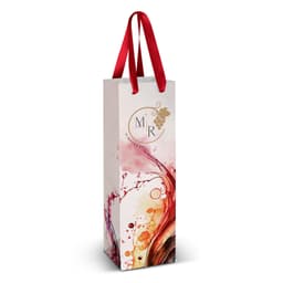 Wine Ribbon Handle Paper Bag - Full Colour - image 2
