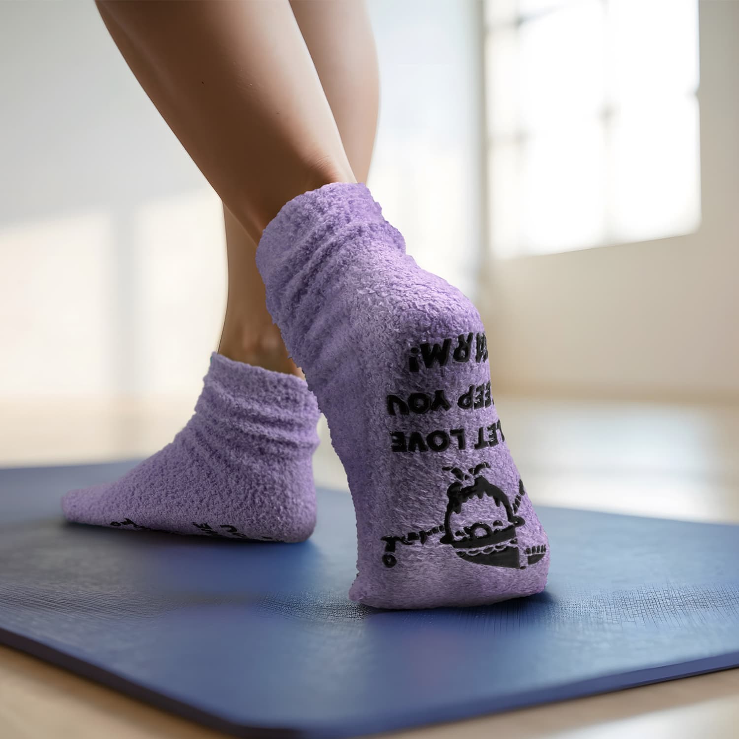 Fluffy Grip Socks-Active Image