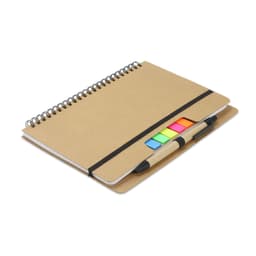 Kraft Notebook with Notes and Flags - image 2