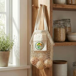 Cotton Mesh Foldaway Tote Bag - Small - image 5