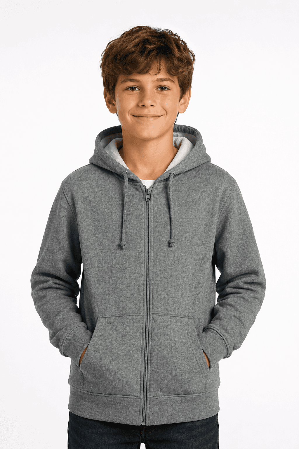 QUEENSCLIFF ZIP KIDS HOODIES - 3528-Active Image