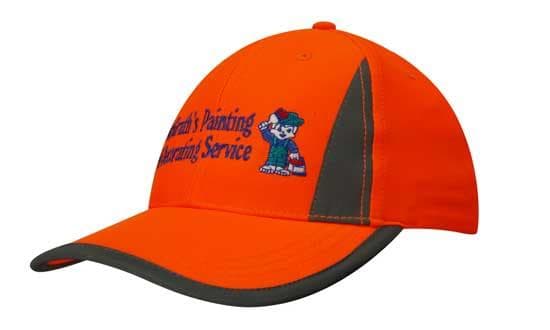 Luminescent Safety Cap with Reflective Inserts and Trim-Active Image